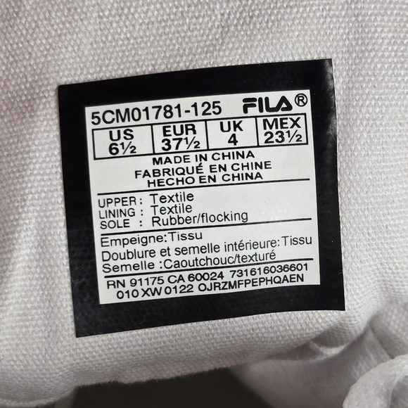 NIB FILA Women's Tarp 1911 White High-Top Platform Sneakers Size 6.5 Rubber Sole - Picture 10 of 11